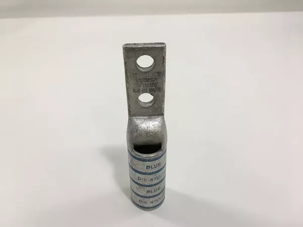 2 HOLE LUG STR LONG NAR 350kcmil 3/8" BLT 1" SP BLU FLX W/PH