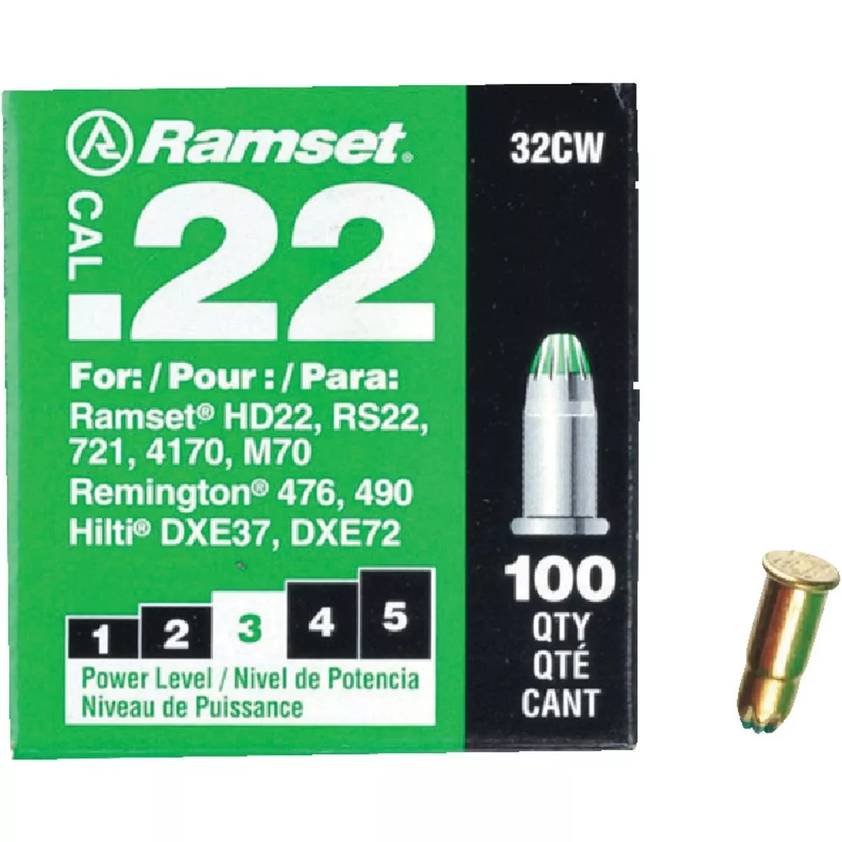 .22 Caliber Level 3 Green Powder Load (100-pack)