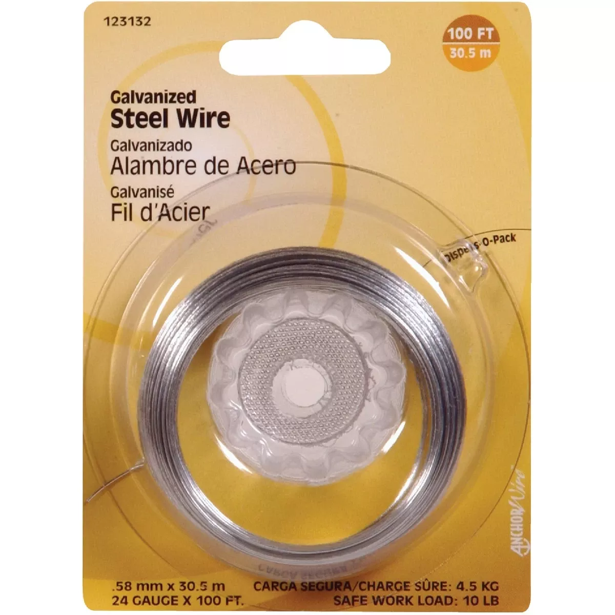 24-gauge Galvanized Steel Wire — 100 Ft Dispenser Reel, Rust-resistant