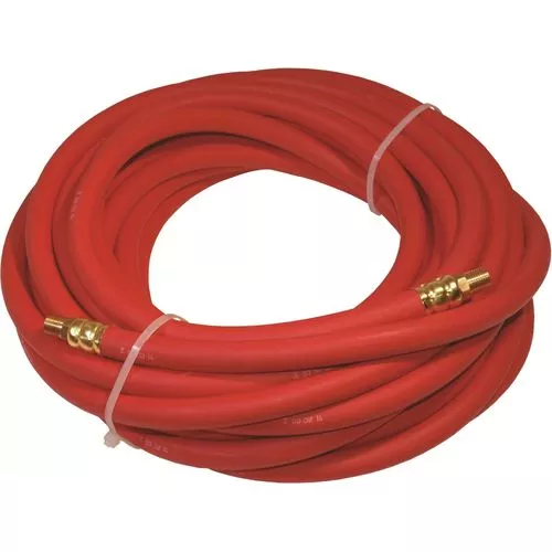 3/8" x 25' - 1/4" MNPT Rubber Air Hose - Red