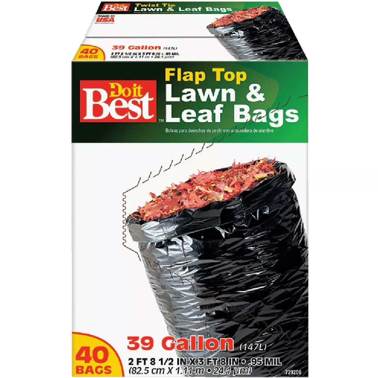 39 Gal. Black Flap Tie Lawn & Leaf Bag (40-count)