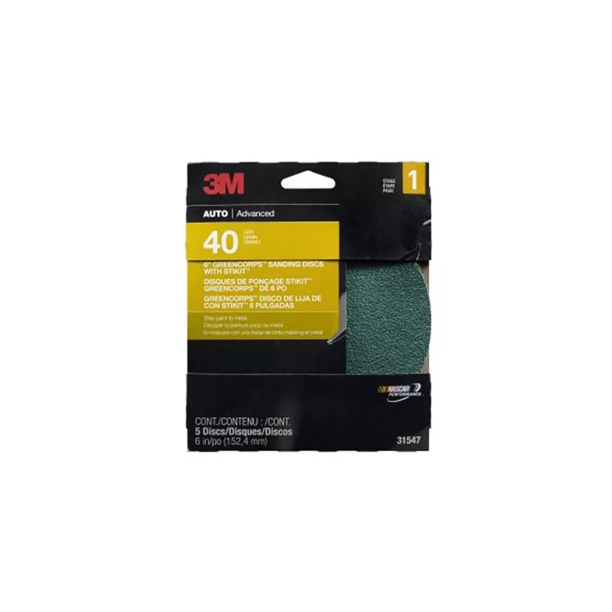 3M 6″ Green Corps Stikit Disc 36E, 5/box – 31548