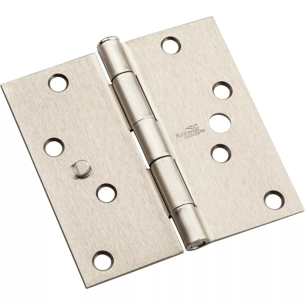4 In. Satin Nickel Square Door Hinge, (3-pack)