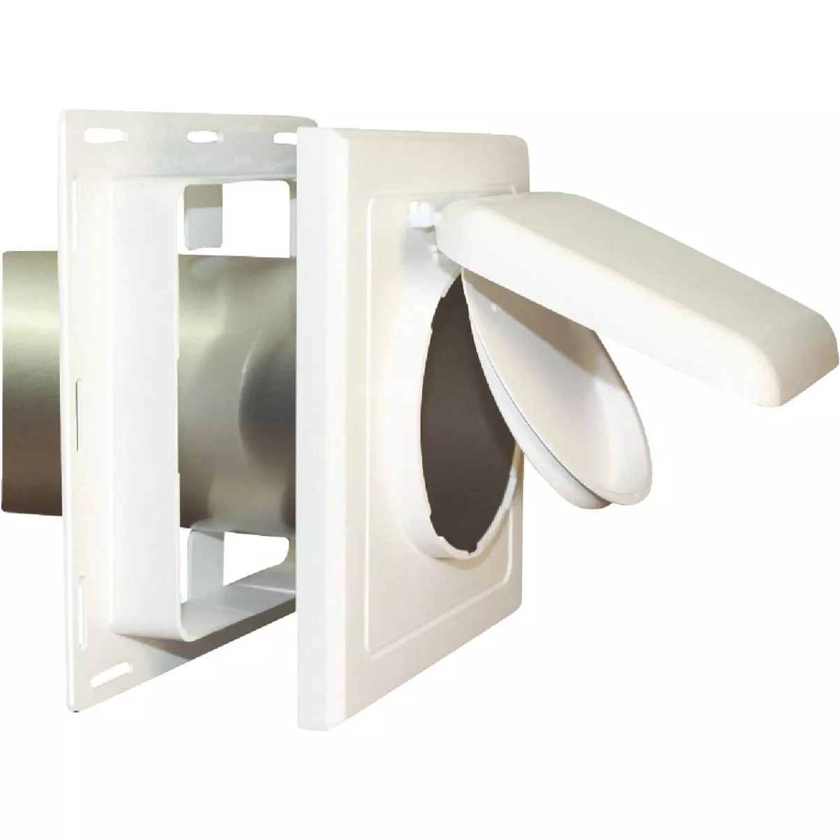 4 In. White Plastic J-block Dryer Vent Hood