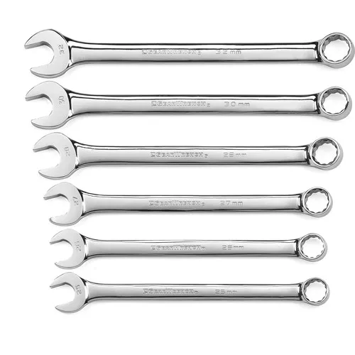 6 Pc. Metric 12 Point Long Pattern Combination Wrench Set