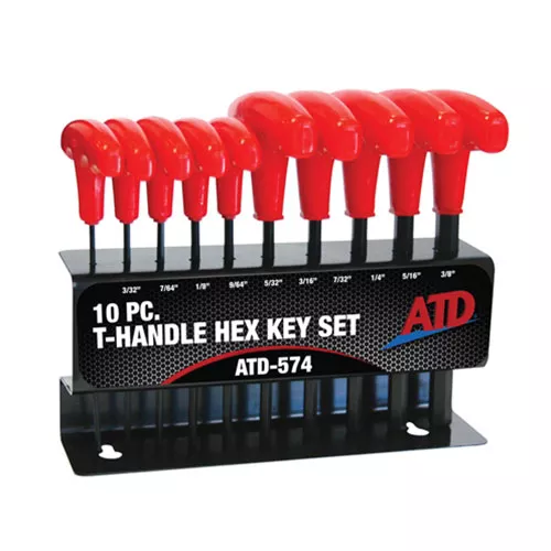 ATD Tools 10 Piece SAE T-Handle Hex Key Set – 574