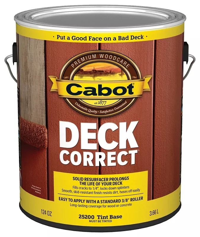 Deckcorrect Tint Base Wood Deck Resurfacer, 1 Gallon - Durable & Uv Resistant