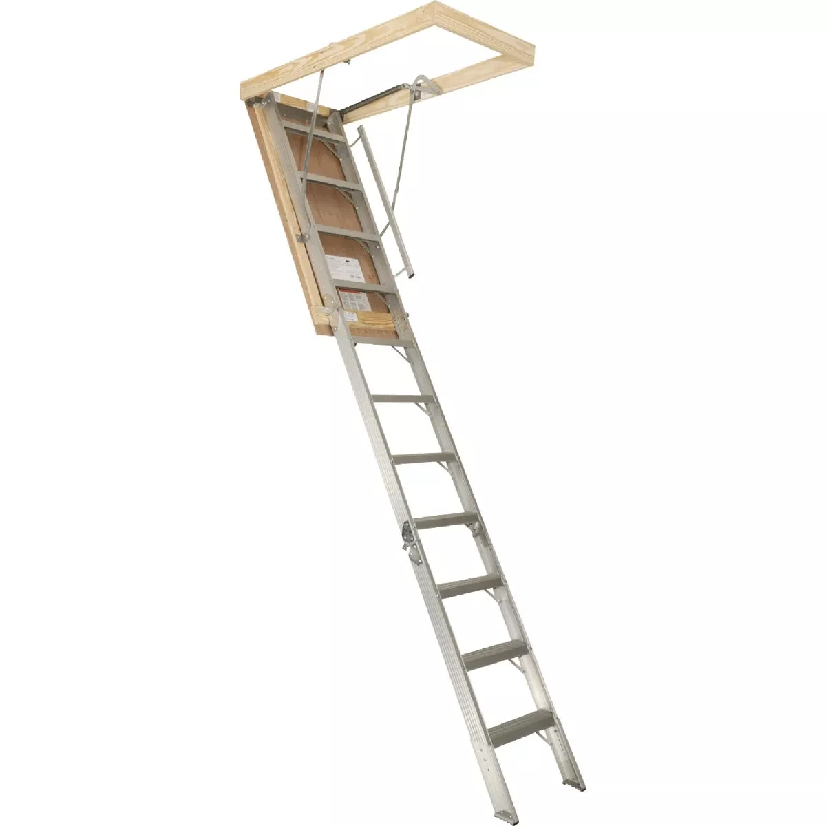 Elite Aluminum Attic Ladder 7 Ft. 8 In. To 10 Ft. 3 In., 375 Lb. Load Capacity