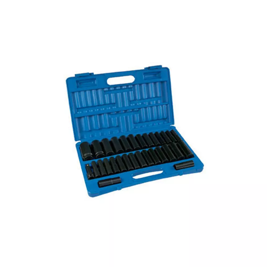 Grey Pneumatic 30 Piece 1/2″ Drive SAE/Metric Deep Socket Set – 1512DM