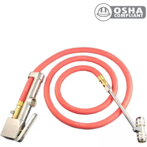 Heavy-Duty Truck Tire Inflator Gauge with 5 ft. Air Hose