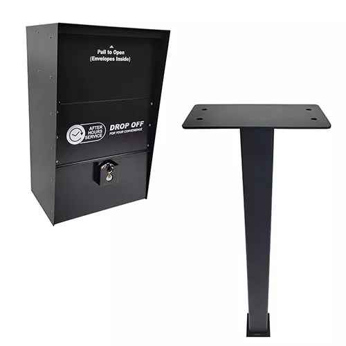 In Ground Mount Night Drop Box with 36 Inch Post