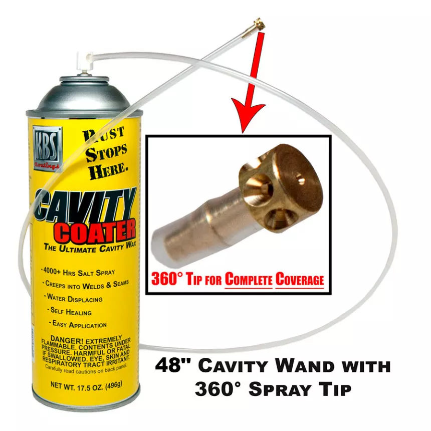 KBS Cavity Coater – Aerosol & 48″ Cavity Wand w/360 Tip