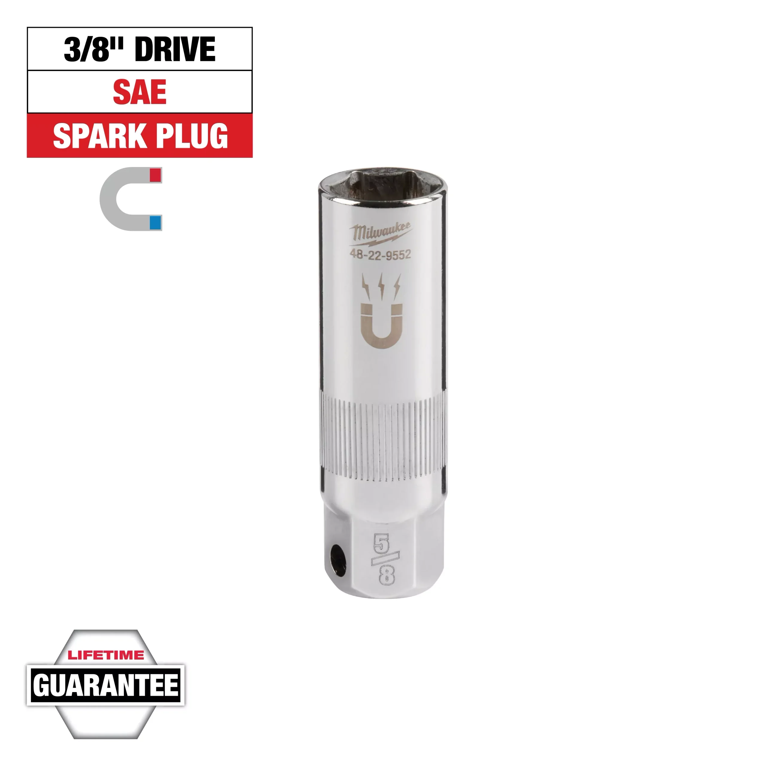Milwaukee 3/8″ Drive 5/8″ Magentic Spark Plug Socket