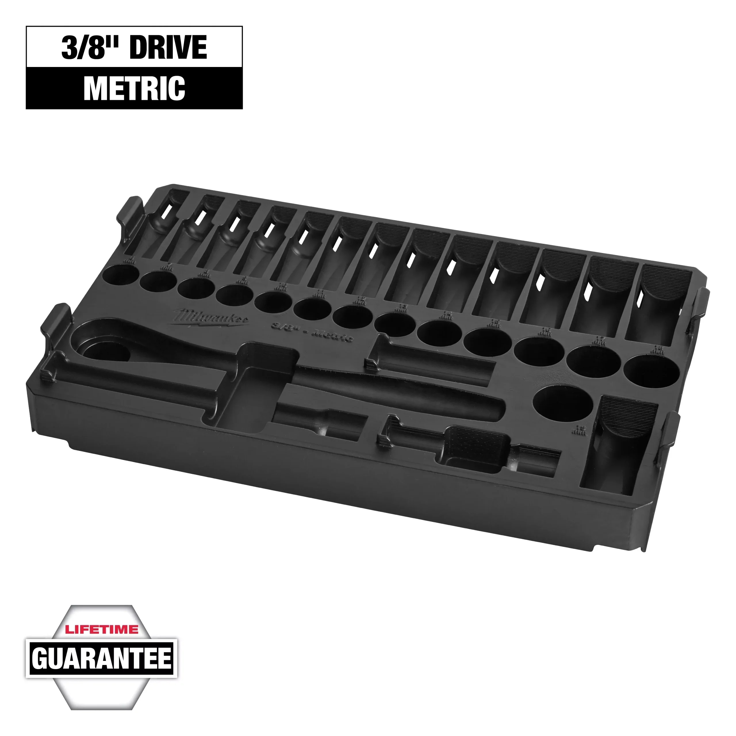 Milwaukee 32 pc 3/8″ Drive Metric Ratchet and Socket Tray