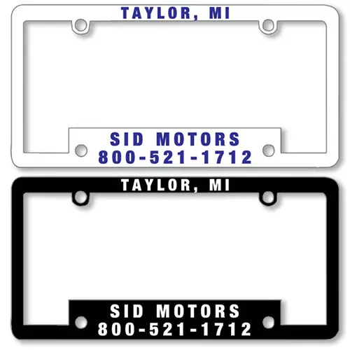 Premium Plastic Dealer License Plate Frames – 1 Color