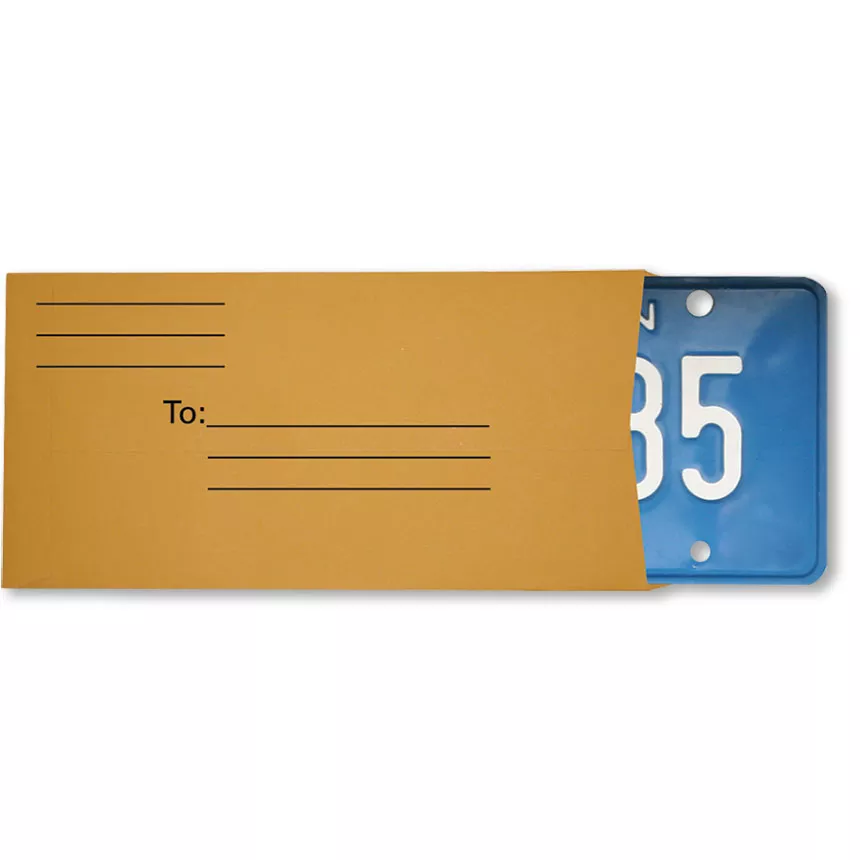 Preprinted License Plate Envelopes