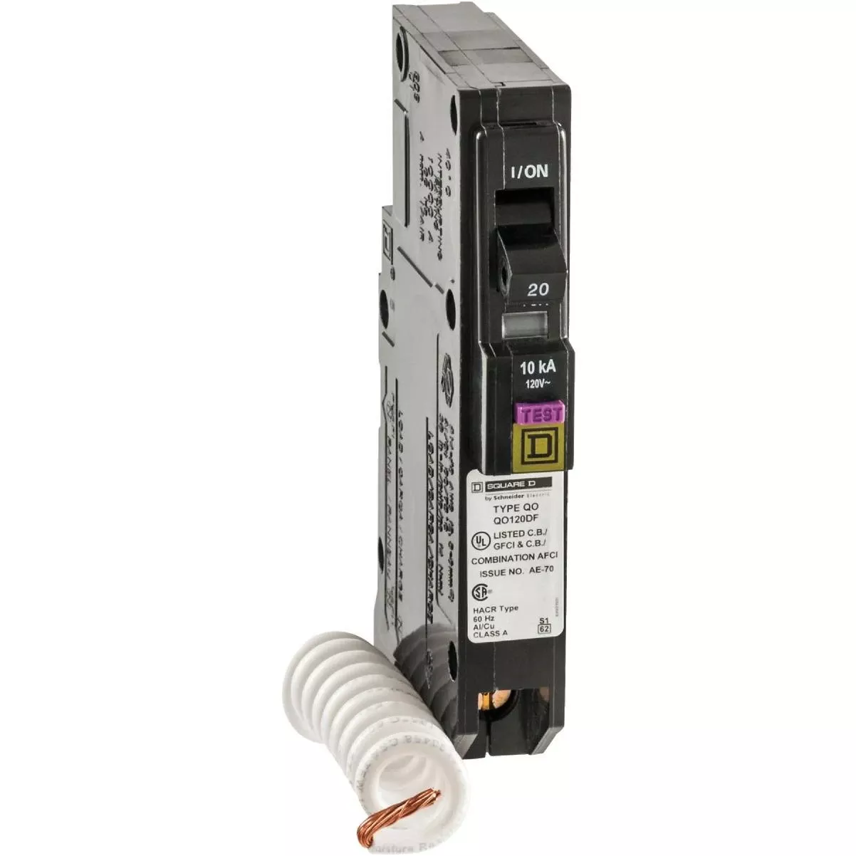 Qo 20a Single-pole Cafci Dual Function Circuit Breaker