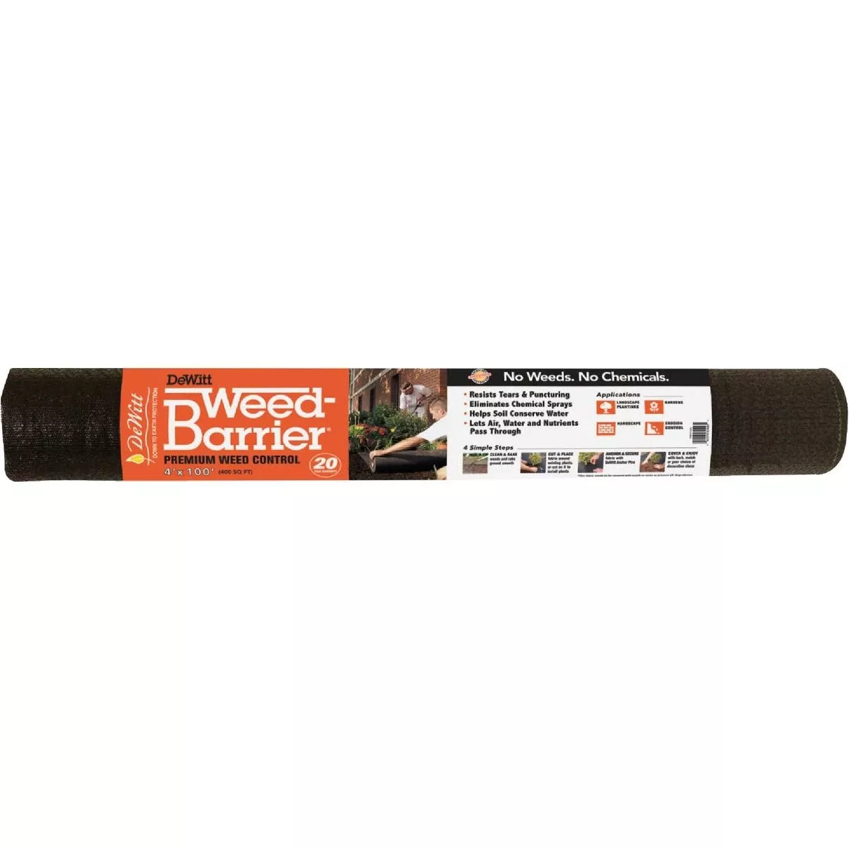 Weed Barrier 4 Ft. W. X 100 Ft. L. Polyester 20-year Premium Weed Control Landscape Fabric