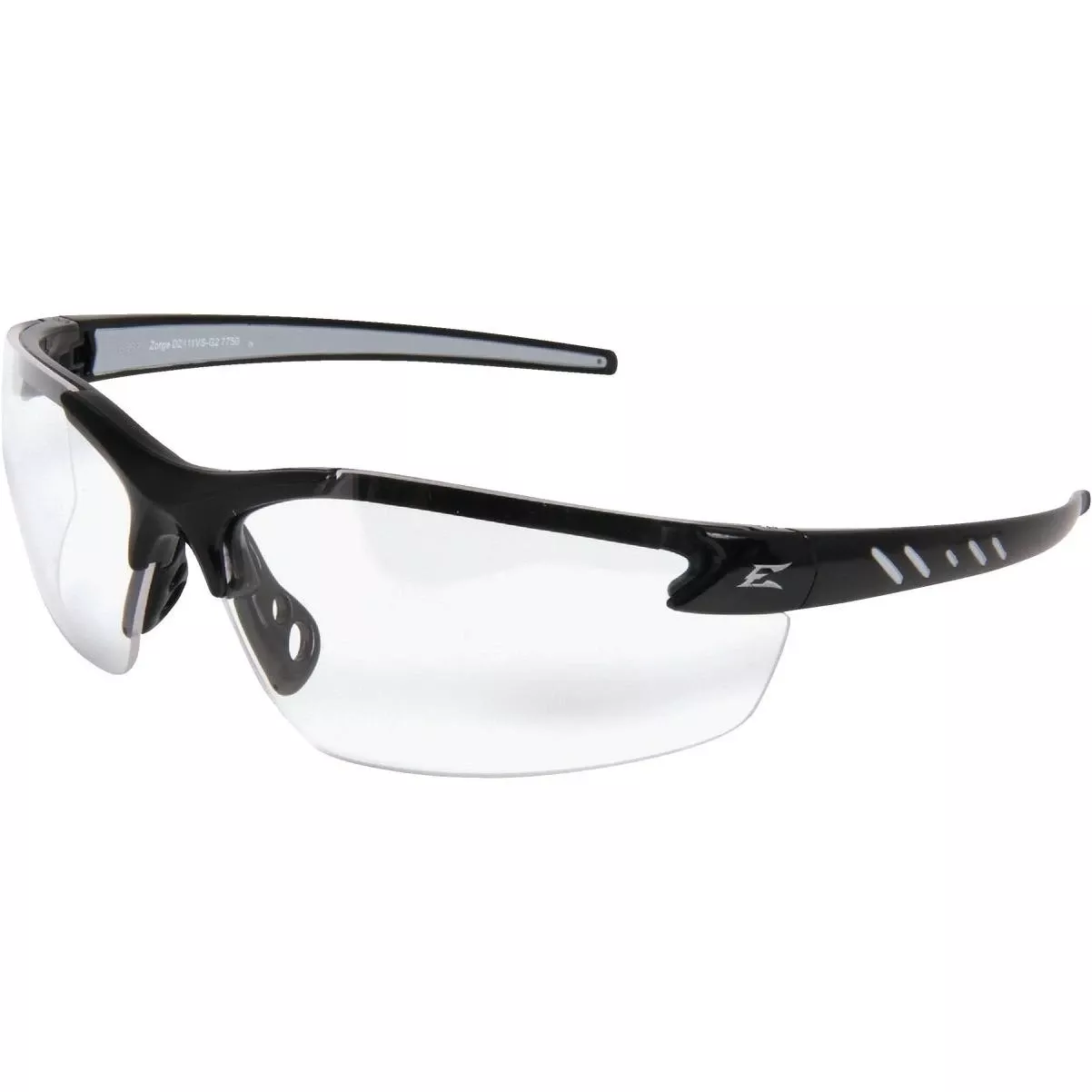 Zorge G2 Gloss Black Frame Safety Glasses With Clear Lenses